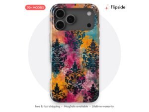 Weathered Damask Ink Overprint Phone Case