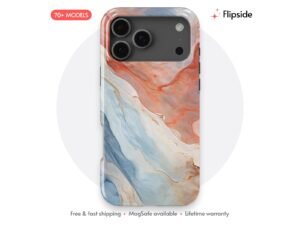 Coral Drift Veined Stone Seam Phone Case