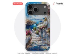 Greece Stairs Bougainvillea Descent Phone Case