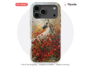 Horse in a Poppy Field Phone Case
