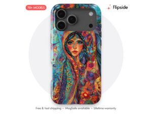 Embroidered Shawl Folk Portrait Phone Case