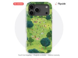 Picnic Lawn Through Treetops phone case