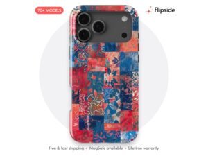 Scarlet Indigo Patchwork Quilt Phone Case