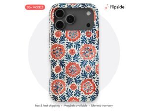 Scarlet Indigo Hand Block Bloom Phone Case