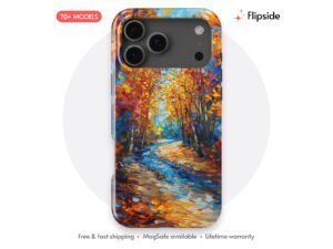 Autumn Forest Path Impasto Phone Case