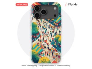 Market Day Crowd From Above Phone Case