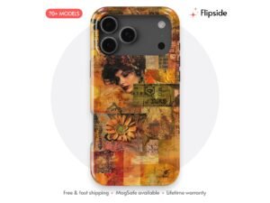 Amber Reverie Mixed Media Collage Phone Case