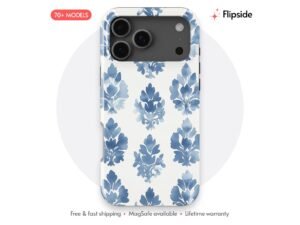 Faded Blue Watercolor Damask Phone Case