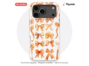 Peach Orange Ribbon Bows Phone Case