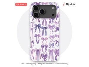 Lilac Purple Ribbon Bows Phone Case