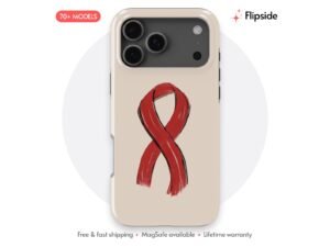 Red Awareness Ribbon Beige Phone Case