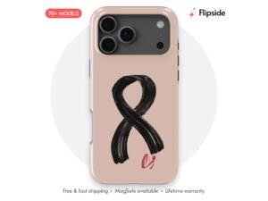Minimal Black Awareness Ribbon Phone Case