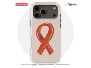 Orange Awareness Ribbon Beige Phone Case