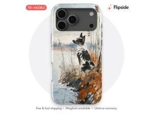 Dog Lakeside Landscape Paint Phone Case