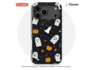 White Ghost and Orange Pumpkin Phone Case