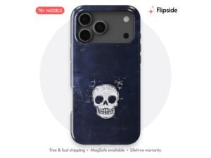 Halloween Skull Line Drawing Phone Case