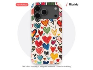 Marker Drawn Heart Doodles phone case