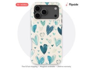 Baby Blue Pink Hearts Phone Case