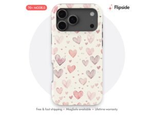 Watercolor Pink Red Hearts Phone Case
