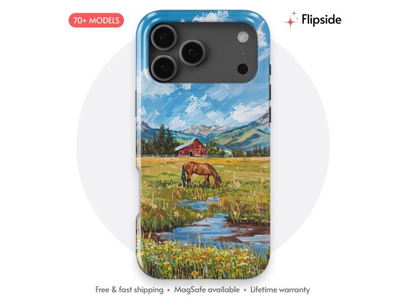 Horse Red Barn Creek phone case