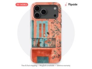 Coral Balcony Morning Coffee Phone Case