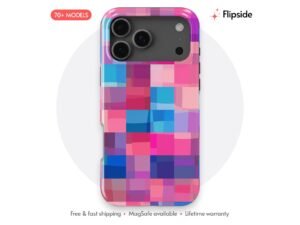 Pink Blue Geometric Mosaic Phone Case