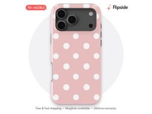 Pink and White Polka Dot Phone Case