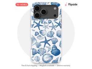 Nautical Blue Seashell Art Phone Case