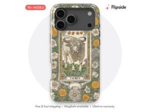 Taurus Bull Floral Tarot Phone Case