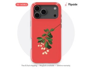 Christmas Holly Red Ground Phone Case