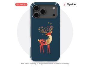 Floral Reindeer Holiday Art Phone Case