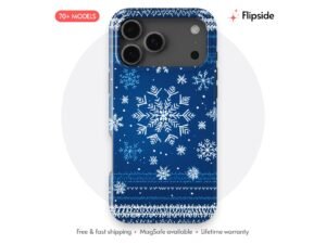Snowflake Knit Deep Blue Phone Case