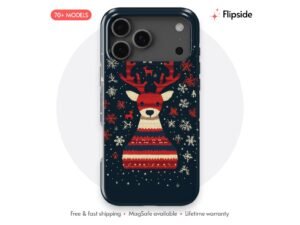 Knitted Reindeer Snowfall Phone Case
