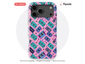 Retro Cassette Tape Pattern Phone Case