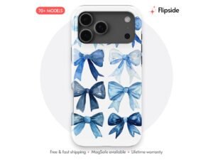 Blue Bow Grid Eight Phone Case