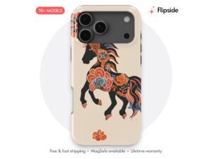 Floral Horse Ink Art Phone Case