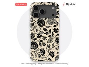 Black Bloom Beige Vintage Phone Case