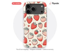 Strawberry Pattern Cream Ground Phone Case