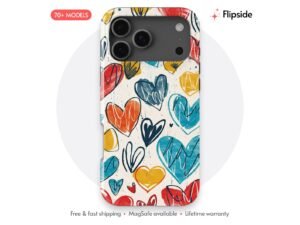 Warm Yellow Red Hearts Phone Case