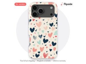 Vintage Blue Red Hearts Phone Case