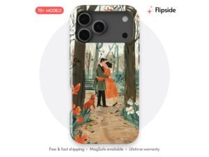 Couple Embrace Autumn Park Phone Case