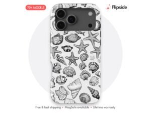 Monochrome Seashell Study Phone Case