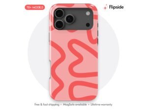 Wavy Red Heart Swirl Phone Case