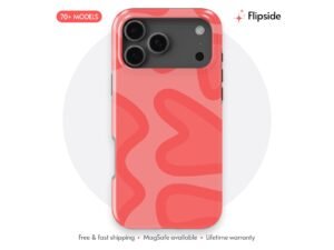 Coral Heart Wave Flow Phone Case