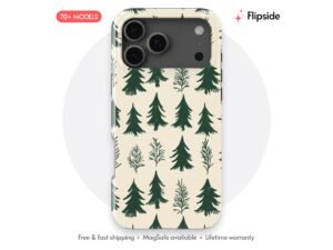 Forest Green Tree Cream Phone Case