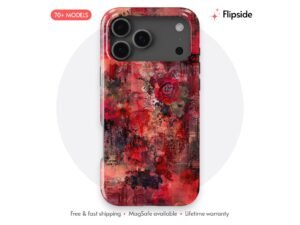 Crimson Rose Torn Paper Collage Phone Case
