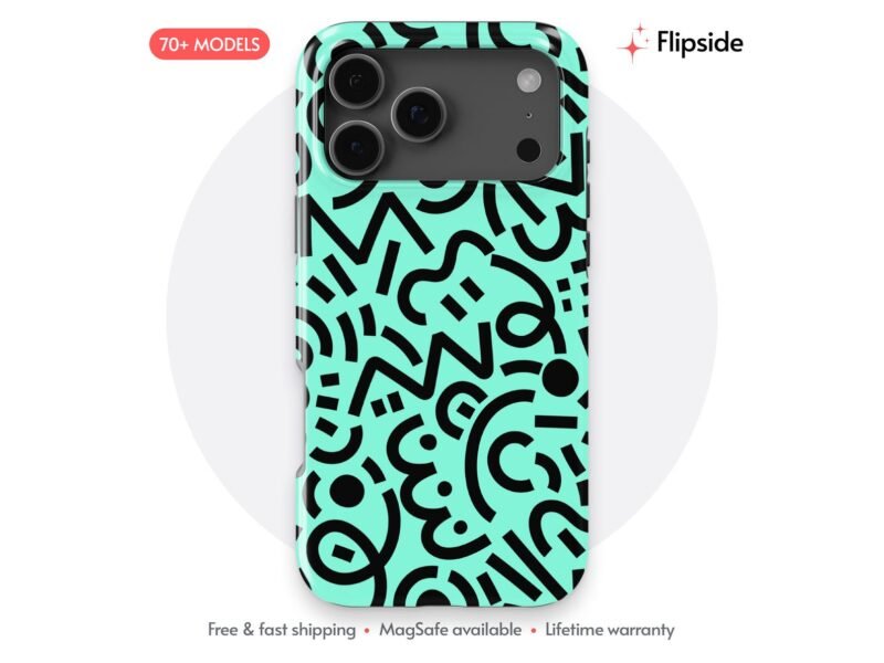 90s Mint Green Memphis phone case