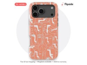 Retro Face Line Art Phone Case
