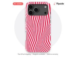 Pink and White Wavy Stripes phone case