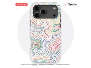 Rainbow Topographic Lines phone case